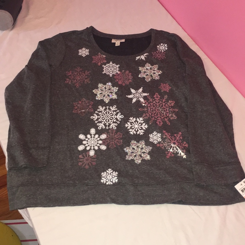 Style & Co Women’s Graphic Beaded Shirt 2X